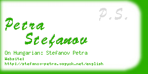 petra stefanov business card